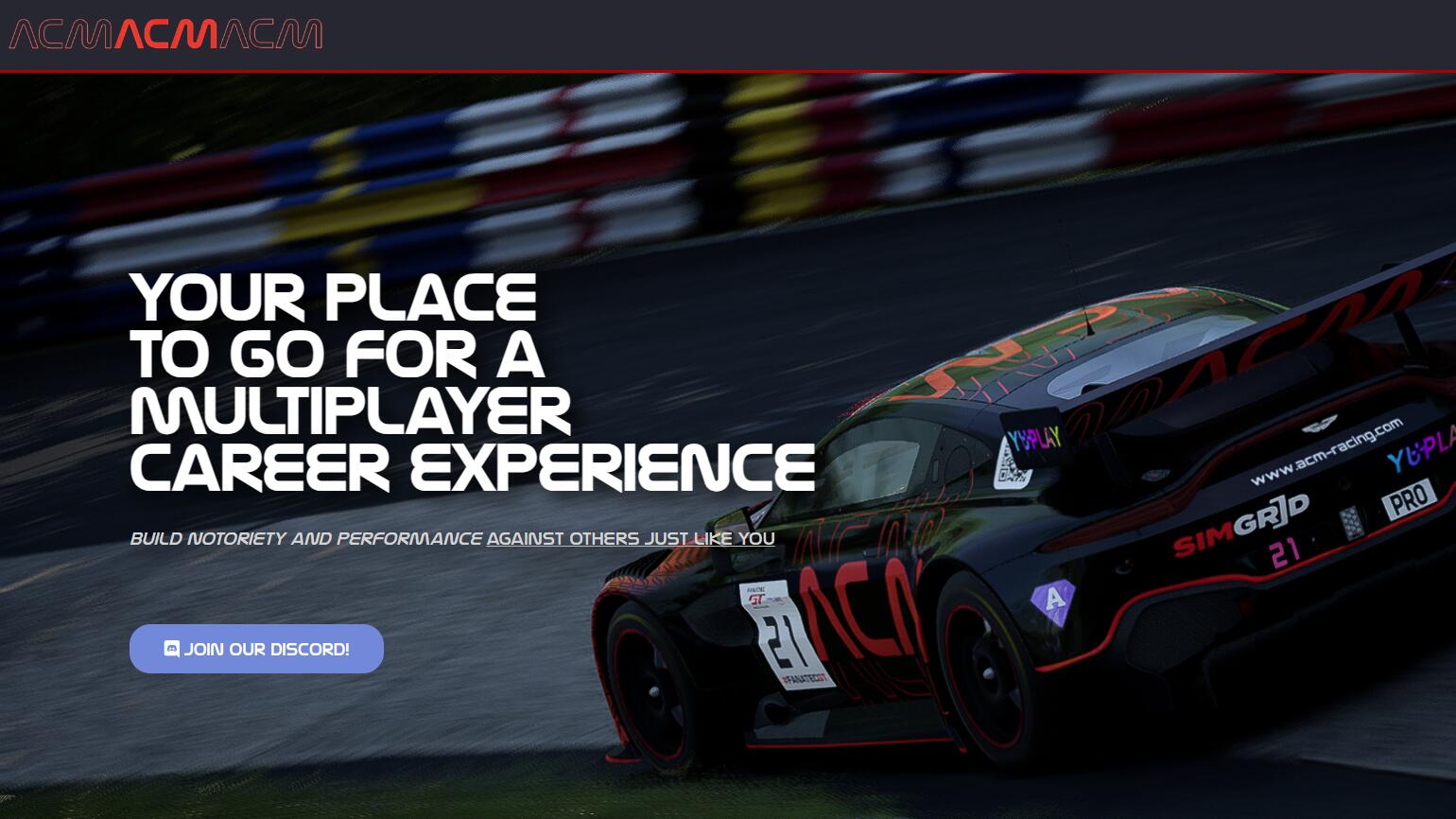 Discovery splash banner for ACM Racing Discord server
