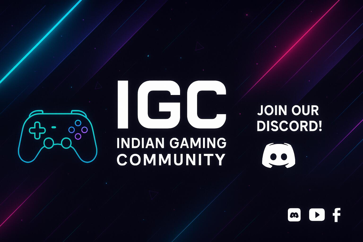 Discovery splash banner for Indian Gaming Community Discord server