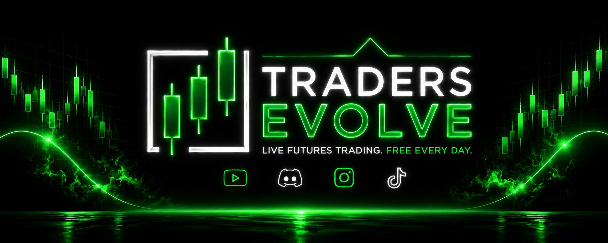 Discovery splash banner for Traders Evolve Discord server