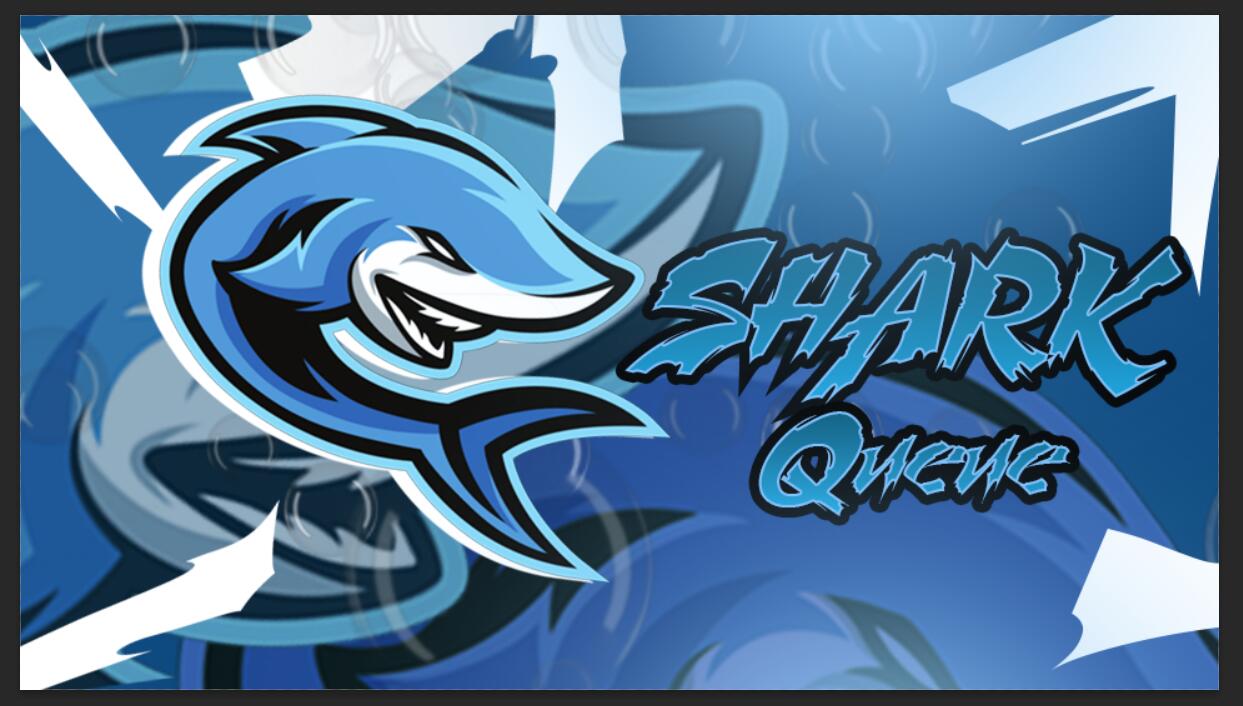 Discovery splash banner for Shark Queue • NA’s #1 Queue Discord server