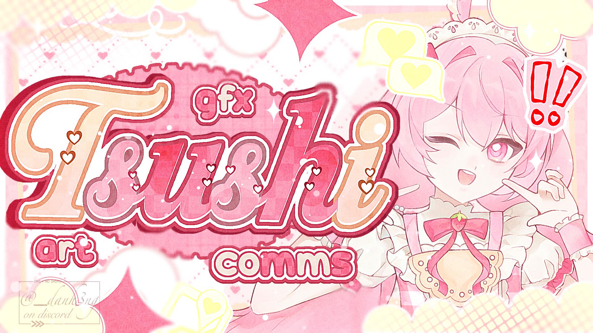 Discovery splash banner for βΈβΈγ tsushi | commissions and art π γ GFX γ emotes γ social γart γ Discord server