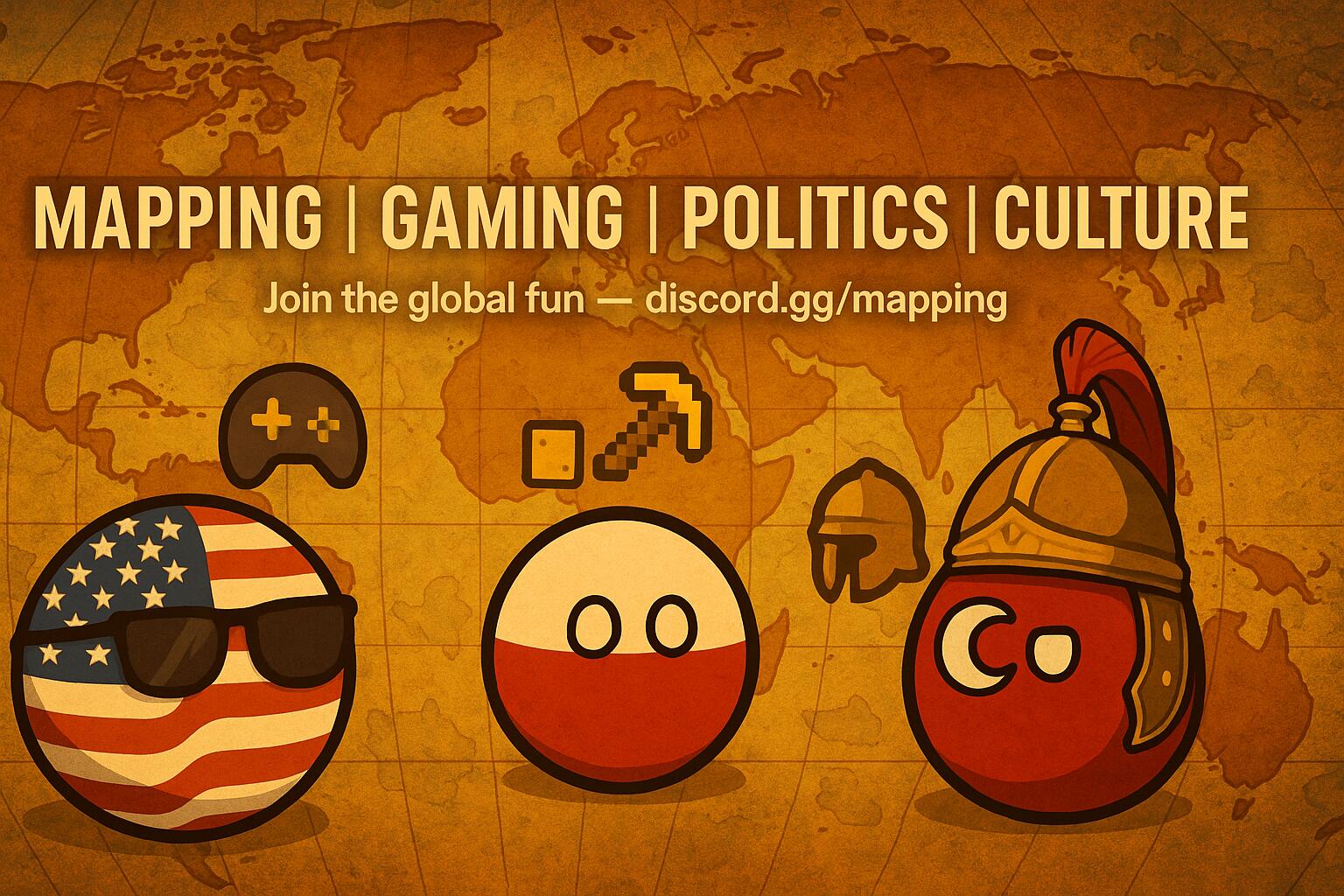 Discovery splash banner for Zimbabwe Army Mapping (Countryballs, Gaming, Politics & History) Discord server