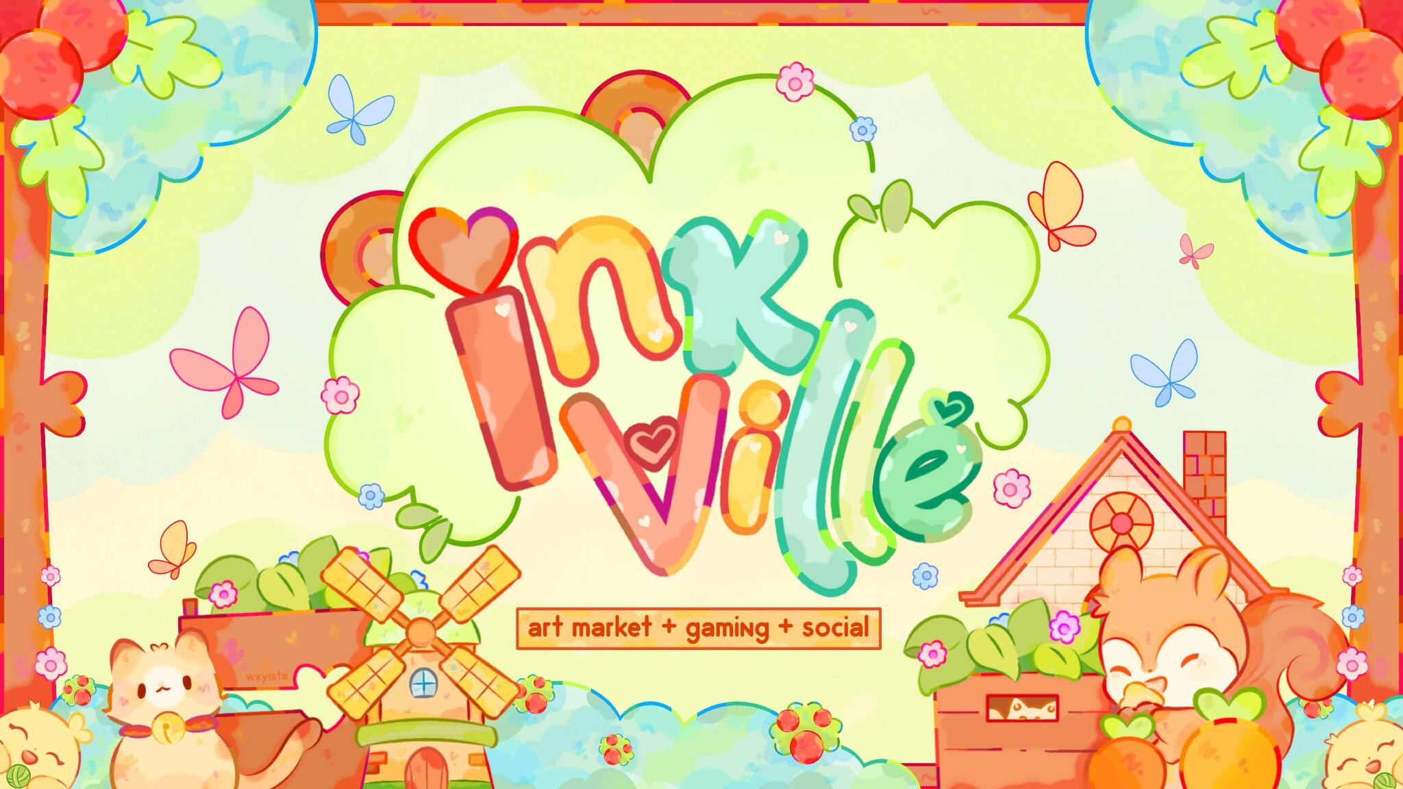 Discovery splash banner for 𑣲. ノInkville 🎨 Art & Gaming Discord server
