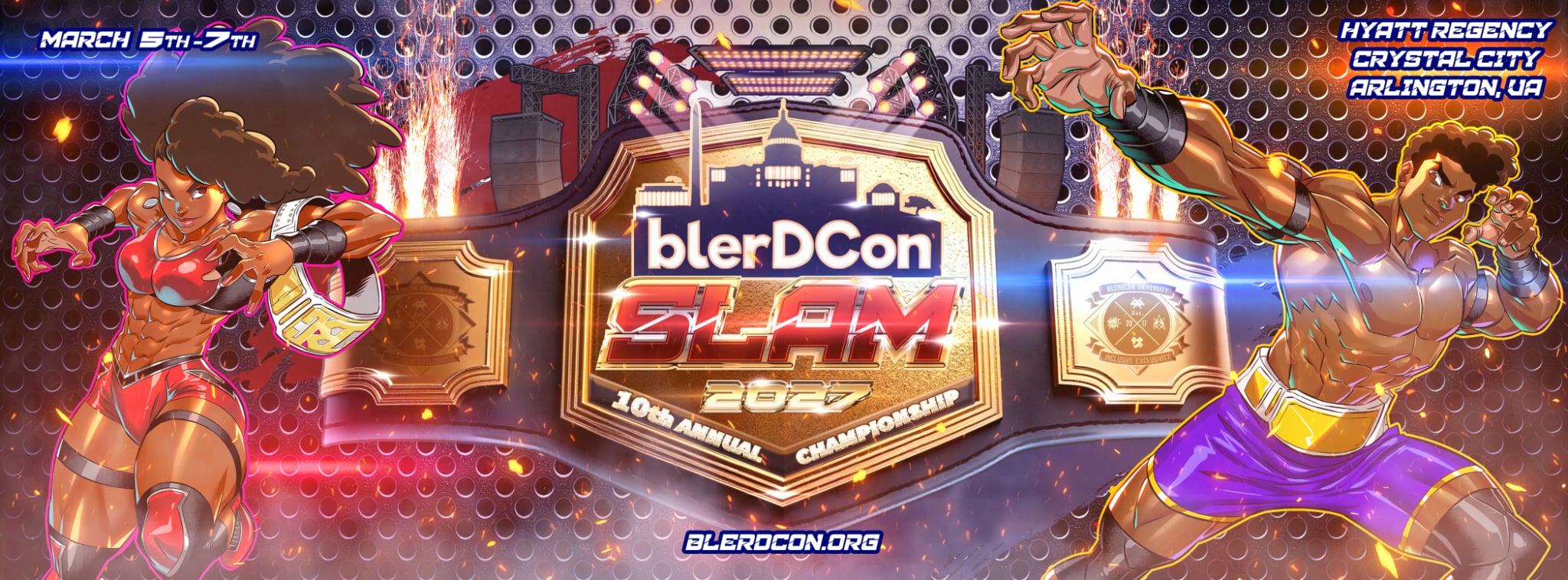 Discovery splash banner for BlerDCon | March 5-7, 2027 Discord server